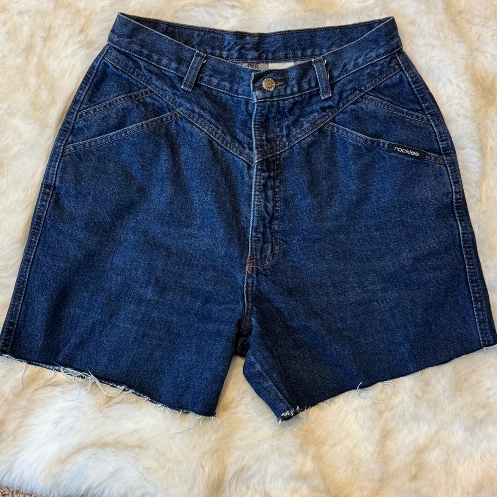 Rockies Vintage western cutoff shorts dark ash high rise no pocket booty